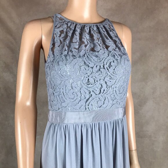 ADRIANNA PAPELL Lace & Chiffon Gray Gown NEW Size 6 - Picture 8 of 9